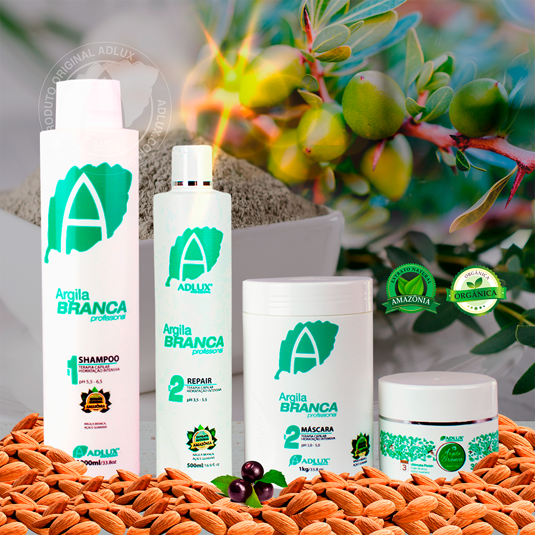 Compre 1 Kit profissional Argila Branca, e LEVE  por apenas R$ 50,00 5 Kits Argila Branca 2 passos 110ml