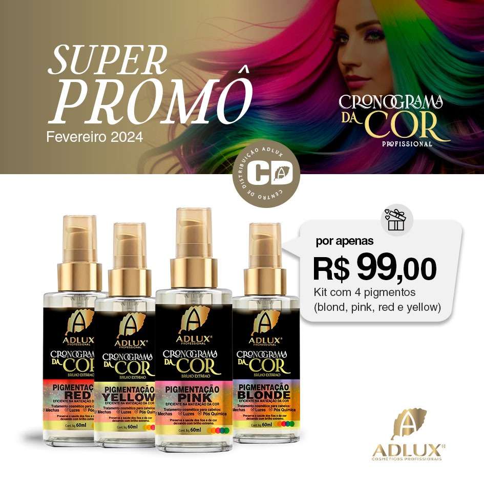 ( Combo 1 ) Pigmentação Cronograma da Cor (blond,pink,red,yelow) 60ml