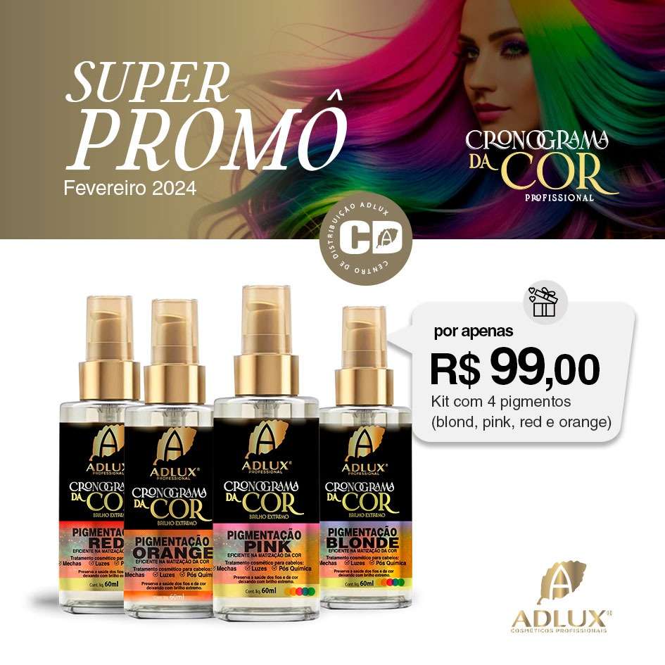 ( Combo 3 ) Pigmentação Cronograma da Cor (blond,pink,red,orange) 60ml