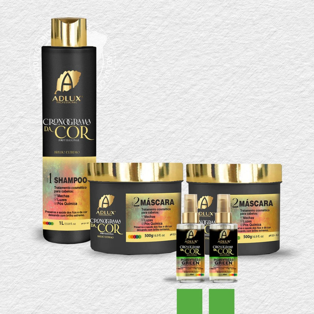 Kit Cronograma da Cor Profissional- 2 Passos (GREEN- GREEN)