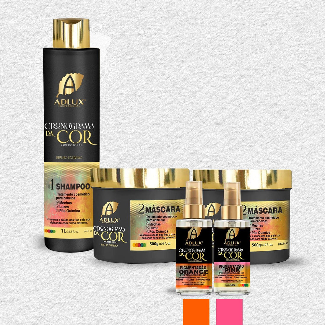 Kit Cronograma da Cor Profissional- 2 Passos (ORANGE - PINK)