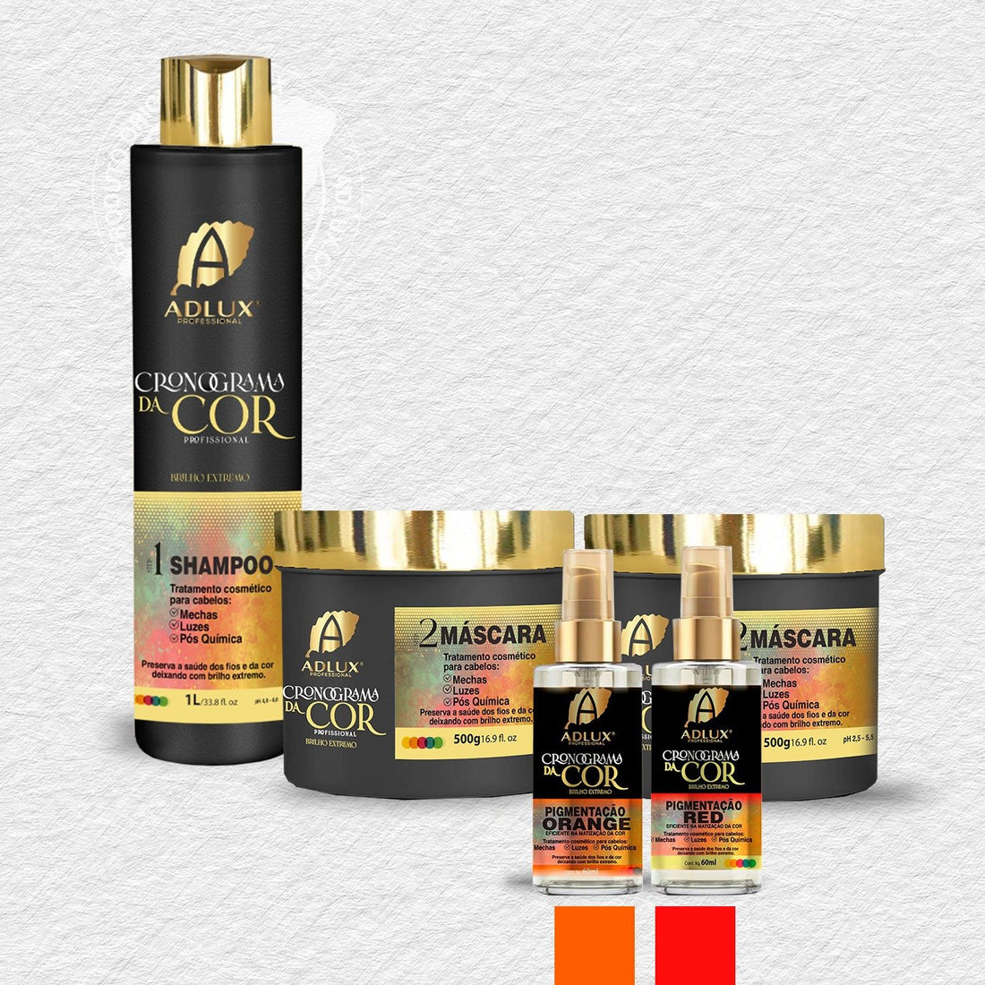 Kit Cronograma da Cor Profissional- 2 Passos (ORANGE - RED)