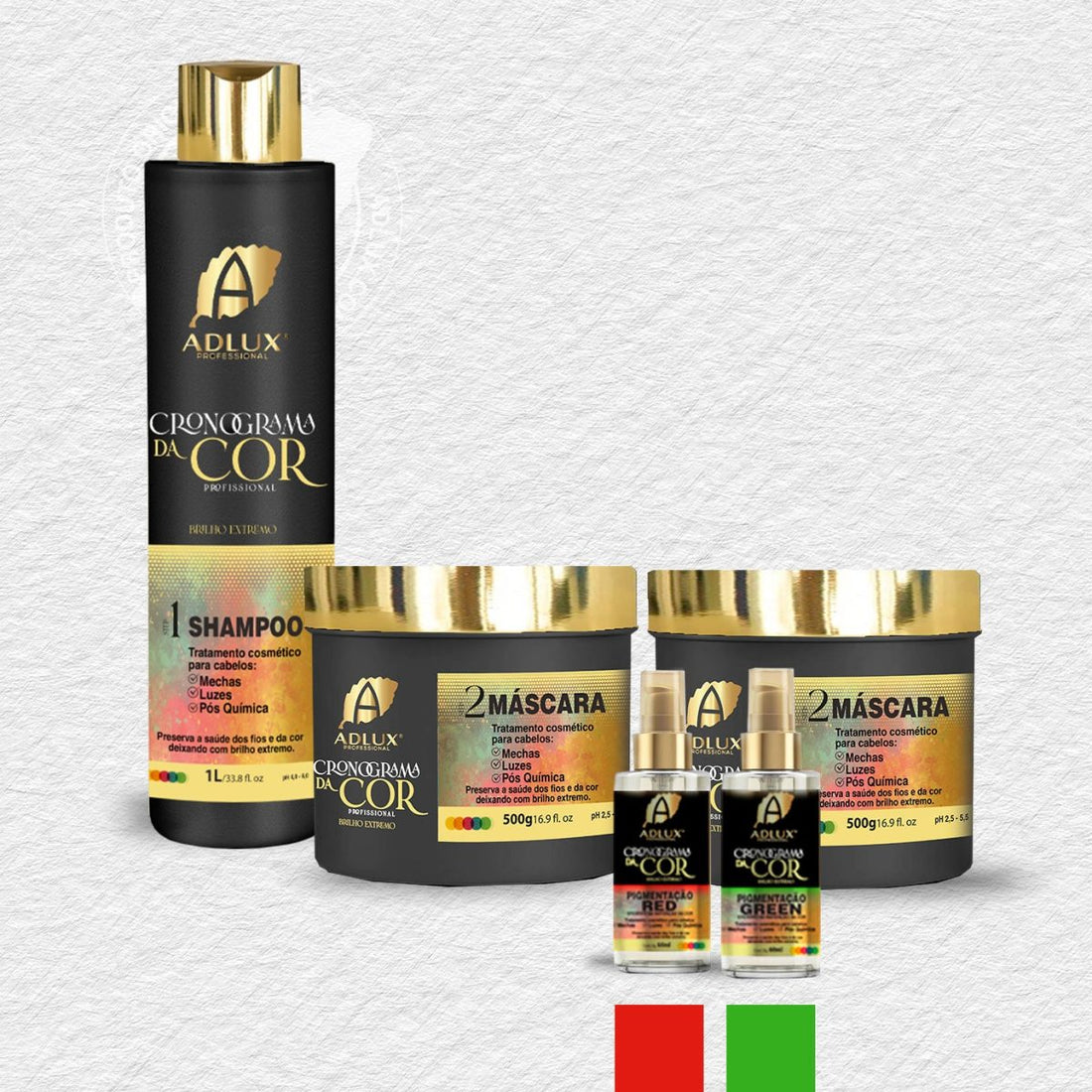 Kit Cronograma da Cor Profissional- 2 Passos (RED - GREEN)