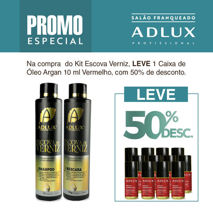 Promoção Kit Escova de Verniz 2 passos. Leve 1 Caixa de Óleo Vermelho de 10ml com 50% desc.